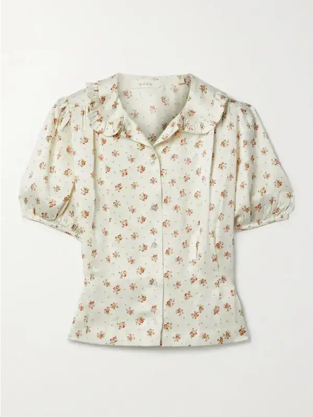 Doen Silk Bel Elegant Floral Blouse